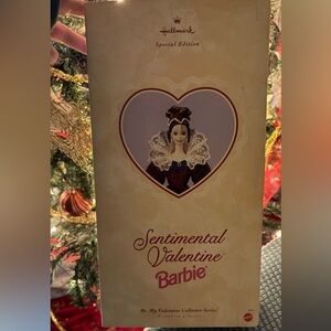 Barbie Sentimental Valentine Doll with Lace and Burgundy Dress